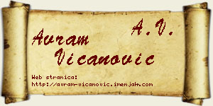 Avram Vicanović vizit kartica